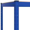 5-Layer Shelves - Blue Steel & Engineered Wood (3 pcs)