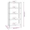 5-Layer Shelves - Blue Steel & Engineered Wood (3 pcs)