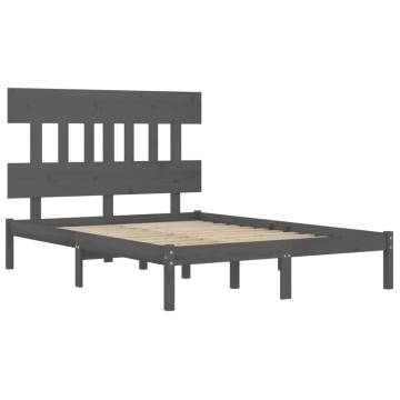 Grey Solid Wood Bed Frame 120x200 cm | Hipo Market