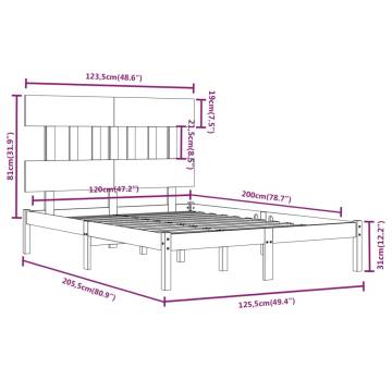 Grey Solid Wood Bed Frame 120x200 cm | Hipo Market