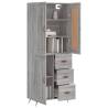 Stylish Highboard Grey Sonoma - 69.5x34x180 cm Engineered Wood