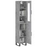 Stylish Highboard Concrete Grey - 34.5x34x180 cm