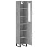 Stylish Highboard Concrete Grey - 34.5x34x180 cm