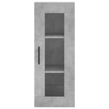 Stylish Highboard Concrete Grey - 34.5x34x180 cm