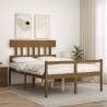 Honey Brown Bed Frame with Headboard - Solid Wood | HipoMarket