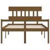 Honey Brown Bed Frame with Headboard - Solid Wood | HipoMarket