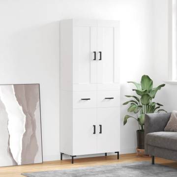 Elegant Highboard White 69.5x34x180 cm | Hipomarket