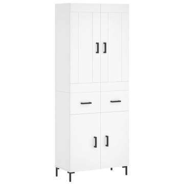 Elegant Highboard White 69.5x34x180 cm | Hipomarket