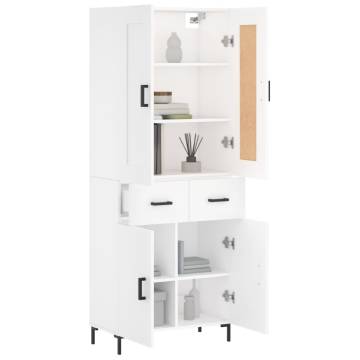 Elegant Highboard White 69.5x34x180 cm | Hipomarket