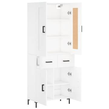 Elegant Highboard White 69.5x34x180 cm | Hipomarket