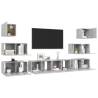 8 Piece TV Cabinet Set - Concrete Grey Engineered Wood