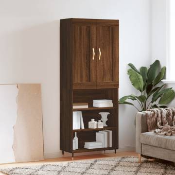 Stylish Highboard Brown Oak - 69.5x34x180 cm | HipoMarket