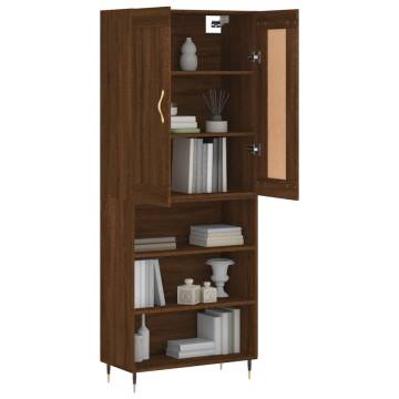 Stylish Highboard Brown Oak - 69.5x34x180 cm | HipoMarket