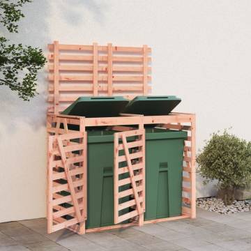 Double Wheelie Bin Storage - Solid Douglas Wood | HipoMarket