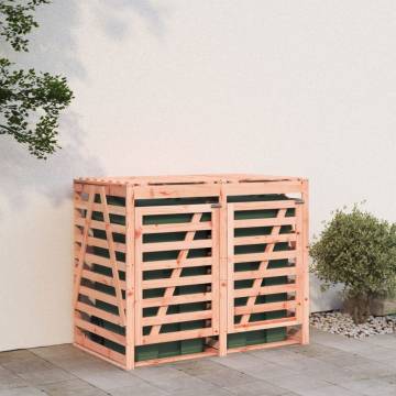 Double Wheelie Bin Storage - Solid Douglas Wood | HipoMarket