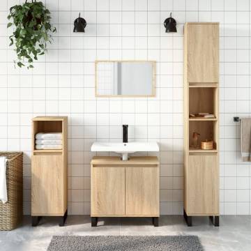 Bathroom Cabinet Sonoma Oak - 30x30x190 cm Engineered Wood