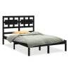 Black Solid Wood Bed Frame 150x200 cm King Size | HipoMarket