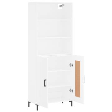 Stylish Highboard White 69.5x34x180 cm - Durable Engineered Wood