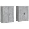 Wall Mounted Cabinets - 2 Pcs Concrete Grey Engineered Wood