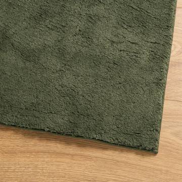 HUARTE Soft & Washable Forest Green Rug 200x200 cm | HipoMarket