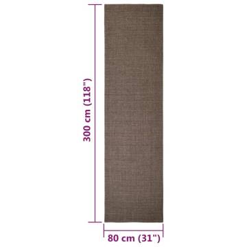 Sisal Rug for Scratching Post - Brown 80x300 cm | Hipo Market