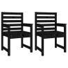 11 Piece Black Solid Wood Pine Garden Dining Set