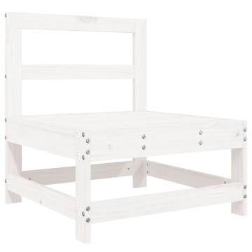 7 Piece Garden Lounge Set - White Solid Wood Pine