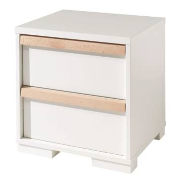 Vipack London 2-Drawer Nightstand - White Wood Furniture