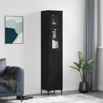 Stylish Highboard Black 180 cm - Durable Engineered Wood