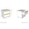 Vipack London 2-Drawer Nightstand - White Wood Furniture