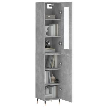 Elegant Highboard in Concrete Grey - Stylish Storage Solution