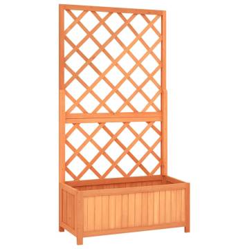 Garden Trellis Planter Brown 70x30x135 cm - Solid Firwood