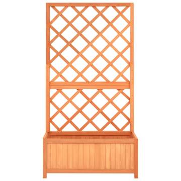 Garden Trellis Planter Brown 70x30x135 cm - Solid Firwood