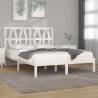 Bed Frame White Solid Wood Pine 140x190 cm Colour white Size 140 x 190 cm 