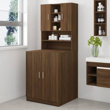 Washing Machine Cabinet in Brown Oak - Stylish Storage Solution