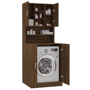 Washing Machine Cabinet in Brown Oak - Stylish Storage Solution