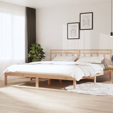 Solid Wood Pine Bed Frame 200x200 cm | HipoMarket