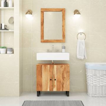 2 Piece Solid Acacia Bathroom Furniture Set - Stylish Storage