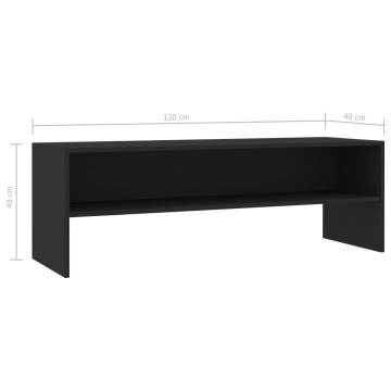 Stylish Black TV Cabinet - 120x40x40 cm Engineered Wood