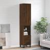 Stylish Highboard Brown Oak | 34.5x34x180 cm Engineered Wood