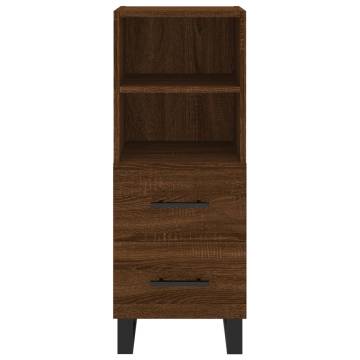 Stylish Highboard Brown Oak | 34.5x34x180 cm Engineered Wood