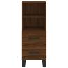 Stylish Highboard Brown Oak | 34.5x34x180 cm Engineered Wood