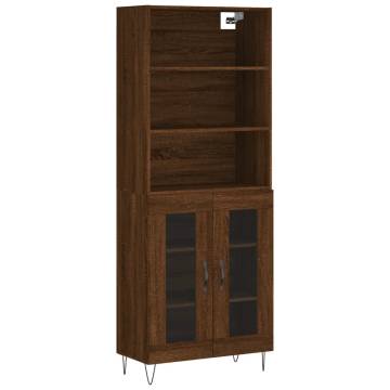 Elegant Brown Oak Highboard - 69.5x34x180 cm | HipoMarket