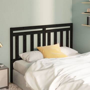 Stylish Black Pine Bed Headboard - 146x4x100 cm | Hipo Market