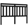 Stylish Black Pine Bed Headboard - 146x4x100 cm | Hipo Market