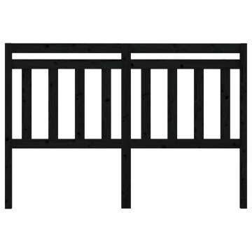 Stylish Black Pine Bed Headboard - 146x4x100 cm | Hipo Market