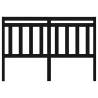 Stylish Black Pine Bed Headboard - 146x4x100 cm | Hipo Market