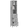 Stylish Highboard in Concrete Grey - 34.5x34x180 cm