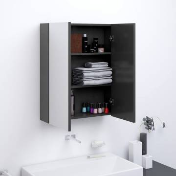 Stylish Bathroom Mirror Cabinet 60x15x75 cm - Grey MDF