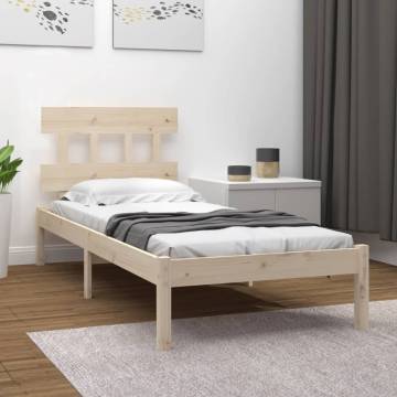 Solid Wood Bed Frame 75x190 cm - Small Single | HiPoMarket